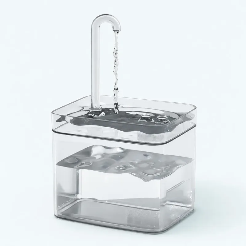 Fontaine à eau pour chat transparente à bec robinet Miaqua, format compact